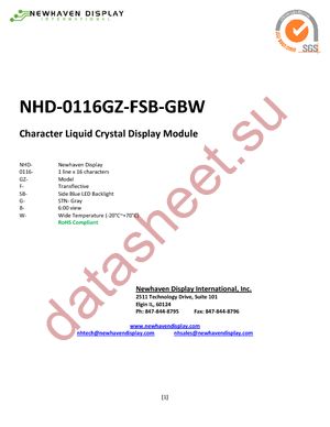 NHD-0116GZ-FSB-GBW datasheet  